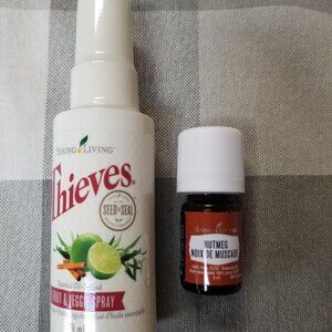 2 Young Living Essential Oils, NEW Thieves Fruit Veggie Spray, Nutmeg Wellness